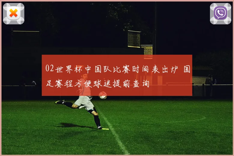 02世界杯中国队比赛时间表出炉 国足赛程方便球迷提前查询